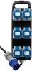 Portabler Stromverteiler BSV P CEE 230V/16A, 6x CEE Steckdosen, CEE Stecker, 2m H07RN-F 3G2.5 schwarz *IT*