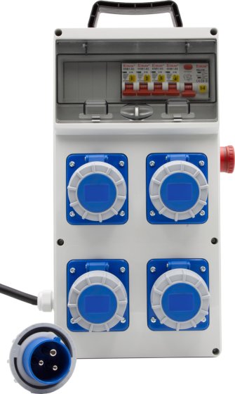 Stromverteiler BSV 4 ITRE2, EMO, RCD 30mA, 1.7m Kabel, 4x CEE 230V/16A IP67 - Produktbild