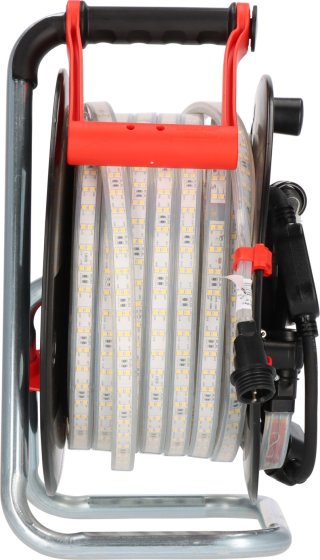 LED-Lichtschlauch BS2540SI S auf Aufbewahrungstrommel, 25m, 4000K, einseitig, 2m H07RN-F 2G1,5 Typ C (IP44) - Produktansicht