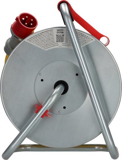 Professional CEE/5 Kabeltrommel SK 320 IP44 mit Phasenwender, 1xCEE/5 400V/16A, 2x Typ F, 33m AT-N07V3V3-F 5G2,5 gelb - Produktansicht