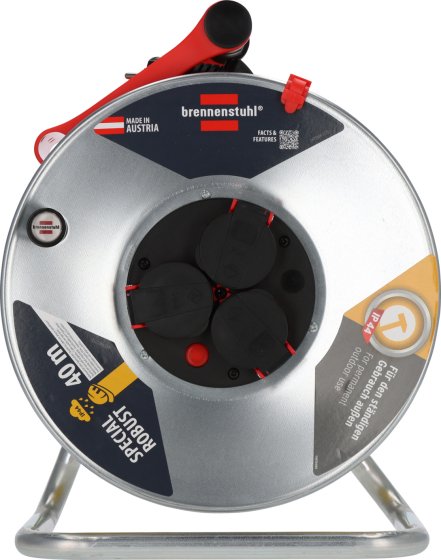 Professional Kabeltrommel SK 290 IP44, 3x Typ F, 40m AT-N07V3V3-F 3G1,5 gelb - Produktansicht