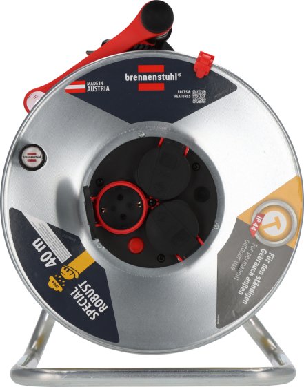 Professional Kabeltrommel SK 290 IP44, 3x Typ F, 40m AT-N07V3V3-F 3G1,5 gelb - Produktansicht