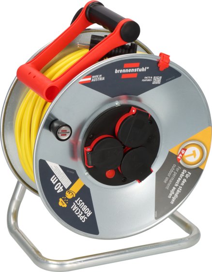 Professional Kabeltrommel SK 290 IP44, 3x Typ F, 40m AT-N07V3V3-F 3G1,5 gelb - Produktbild