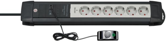 Premium-Line Comfort Switch Plus Steckdosenleiste 6-fach schwarz/lichtgrau 3m H05VV-F 3G1,5 - Produktbild