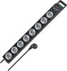 Super-Solid Line Steckdosenleiste 8-fach schwarz 2,5m H05VV-F 3G1,5
