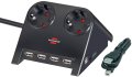 Desktop-Power-Plus mit USB-2.0-Hub mit 5V-Buchse 2-fach schwarz 1,8m H05VV-F 3G1,5 - Produktbild