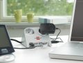 Desktop-Power-Plus mit USB-2.0-Hub mit 5V-Buchse 2-fach schwarz 1,8m H05VV-F 3G1,5 - Anwendungsbild