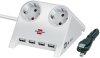 Desktop-Power-Plus mit USB-2.0-Hub mit 5V-Buchse 2-fach wei&szlig; 1,8m H05VV-F 3G1,5