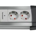 Premium-Alu-Line Technik Steckdosenleiste 6-fach 3m H05VV-F 3G1,5 2 permanent 4 schaltbar - Produktansicht