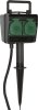 Gartensteckdose mit Erdspie&szlig; IP44 4-fach 10m H07RN-F 3G1,5