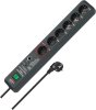 Secure-Tec 19.500A &Uuml;berspannungsschutz-Automatiksteckdosenleiste  6-fach anthrazit 3m H05VV-F 3G1,5 1xMain 5xFollow