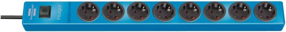 hugo! Steckdosenleiste 8-fach blau 2m H05VV-F 3G1,5 - Produktbild