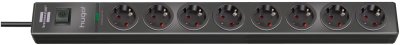 hugo! 19.500A Überspannungsschutz-Steckdosenleiste 8-fach anthrazit 2m H05VV-F 3G1,5