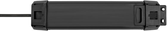 Premium-Line Steckdosenleiste 4-fach schwarz/lichtgrau 1,8m H05VV-F 3G1,5 - Produktansicht