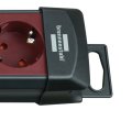 Premium-Line Steckdosenleiste 6-fach schwarz/bordeaux 3m H05VV-F 3G1,5 - Produktansicht