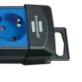 Premium-Line Steckdosenleiste 6-fach schwarz/blau 3m H05VV-F 3G1,5 - Produktansicht