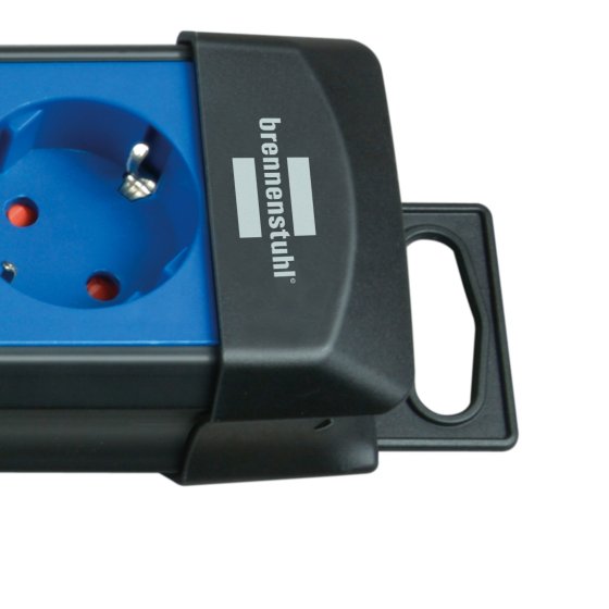 Premium-Line Steckdosenleiste 6-fach schwarz/blau 3m H05VV-F 3G1,5 - Produktansicht