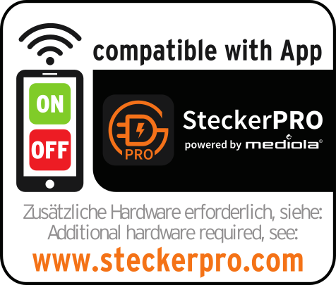 Premium-Line Funkschalt-Steckdosenleiste RC PL1 1001 6-fach schwarz/lichtgrau 3m H05VV-F 3G1,5 - Grafik