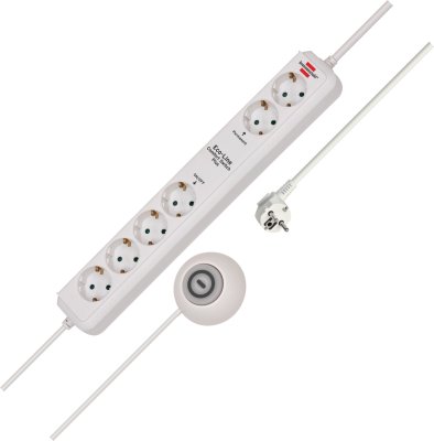 Eco-Line Comfort Switch Plus EL CSP 24 Steckdosenleiste 6-fach weiss 1,5m H05VV-F 3G1,5 2 permanent, 4 schaltbar beleuchteter Hand-/Fußschalter