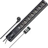 Primera-Tec Comfort Switch Plus 19.500A &Uuml;berspannungsschutz-Steckdosenleiste 7-fach schwarz 2m H05VV-F 3G1,5 2 permanent, 5 schaltbar