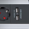 Alu-Office-Line 60.000A &Uuml;berspannungsschutz-Steckdosenleiste mit USB-Ladefunktion 4-fach 1,8m H05VV-F 3G1,5 - Produktansicht