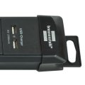 Premium-Line Steckdosenleiste mit USB-Ladefunktion 6-fach schwarz 3m H05VV-F 3G1,5 - Produktansicht