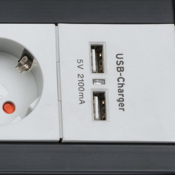 Premium-Office-Line Steckdosenleiste mit USB-Ladefunktion 4-fach schwarz/lichtgrau 1,8m H05VV-F 3G1,5 - Produktansicht
