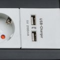 Premium-Office-Line Steckdosenleiste mit USB-Ladefunktion 4-fach schwarz/lichtgrau 1,8m H05VV-F 3G1,5 - Produktansicht