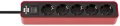 Ecolor Steckdosenleiste 5-fach rot/schwarz 1,5m H05VV-F 3G1,5 - Produktbild