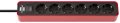 Ecolor Steckdosenleiste 6-fach rot/schwarz 1,5m H05VV-F 3G1,5 - Produktbild