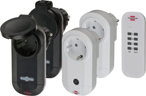 Comfort-Line Funkschalt-Set 2x IP20 + 2x IP44 1x 4-Kanal-Handsender, 2x Funk-Schaltempf&auml;nger IP20, 2x Funk-Schaltempf&auml;nger IP44 - Produktbild
