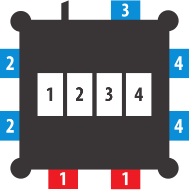 Kompakter Gummi-Stromverteiler BSV 3 FI/16 2 IP44 2m H07RN-F 5G2.5 - 2xCEE16A, 5x230V - Grafik