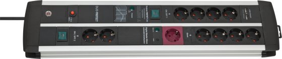 Steckdosenleiste Premium-Protect-Line Duo 11fach MS 120kA &Uuml;SS/Filter, USB, 16A Sicherung - Produktbild