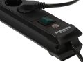 Premium-Line Steckdosenleiste mit USB-Ladefunktion 6-fach schwarz 3m H05VV-F 3G1,5 - Produktansicht
