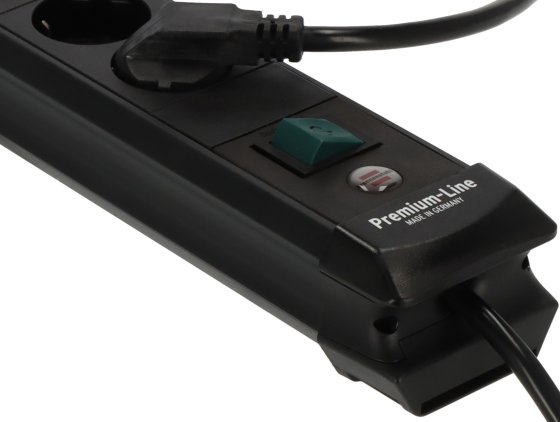Premium-Line Steckdosenleiste mit USB-Ladefunktion 6-fach schwarz 3m H05VV-F 3G1,5 - Produktansicht