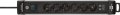 Premium-Line Steckdosenleiste mit USB-Ladefunktion 6-fach schwarz 3m H05VV-F 3G1,5 - Produktansicht