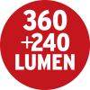 LuxPremium LED-Taschenlampe THL 300, IP54, 360+240lm
