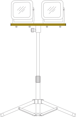 8300lm | IP54 Steckdose Baustrahler 8060 LED mit brennenstuhl® 3G1,5 5m DINORA H07RN-F