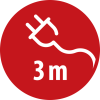 Klemmbare Steckdosenleiste 3-fach 3m H05VV-F 3G1,5 weiss/anthrazit