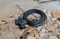 Baustellen-Verl&auml;ngerungskabel 10m H07RN-F 3G1,5 schwarz mit 3-fach Gummikupplung IP44 - Anwendungsbild