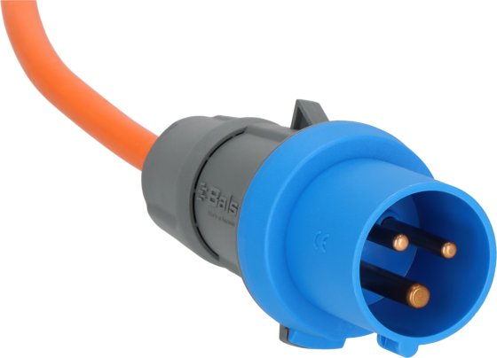 Camping/Maritime Adapter Cable IP44 1,5m orange H07RN-F 3G2,5 earthed  socket, CEE plug 230V/16A