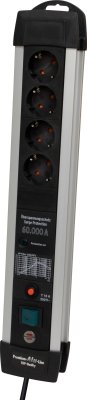 Premium-Protect-Line 60.000A Überspannungsschutz-Steckdosenleiste 4-fach 3m H05VV-F 3G1,5