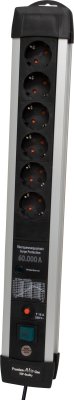 Premium-Protect-Line 60.000A Überspannungsschutz-Steckdosenleiste 6-fach 3m H05VV-F 3G1,5
