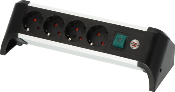 Alu-Office-Line Steckdosenleiste 4-fach 1,8m H05VV-F 3G1,5 - Produktansicht