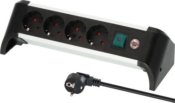 Alu-Office-Line Steckdosenleiste 4-fach 1,8m H05VV-F 3G1,5 - Produktbild