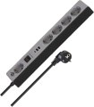 Steckdosenleiste USB C Power Delivery 5-fach schwarz/grau 1,5m H05VV-F 3G1,5 - Produktbild