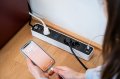 Ecolor Steckdosenleiste 3-fach mit Countdown Timer, 1x USB A, 1x USB C, weiß/schwarz, 1,5m H05VV-F 3G1,5 - Anwendungsbild