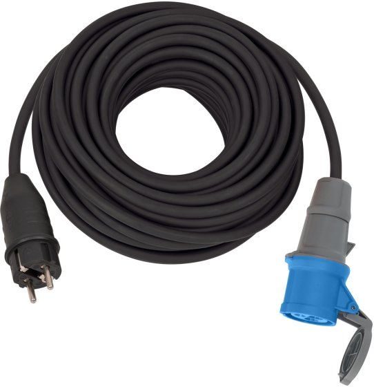 Industrie CEE Adapterkabel 230V IP44 25m H07RN-F 3G2,5 CEE 230V/16A Schutzkontakt-Stecker und CEE-Kupplung - Produktbild