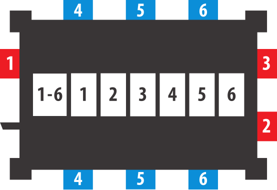 Professional Gummi-Stromverteiler BSV 5 2m H07RN-F&nbsp;5G6,0 1xCEE32A+2x16A, 6x230V - Grafik