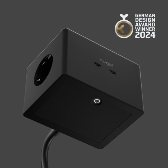 hugo! ONE Steckdosenwürfel mit USB C 20W PD deep black - Anwendungsbild